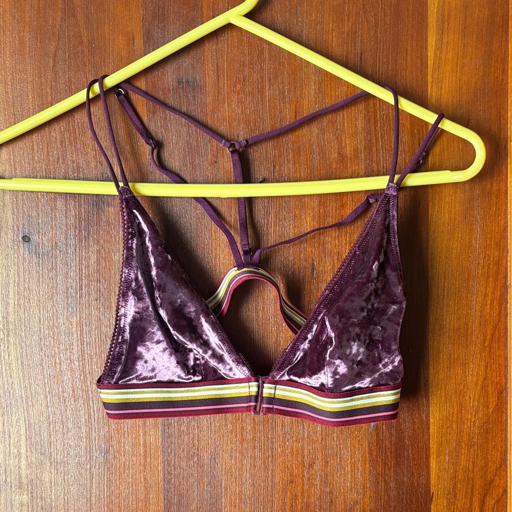 Victoria's Secret Velvet Bralette in Rich Burgundy